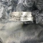 VINE STREET Ombre Faux Fur Vest Sz L Gray Open Front Cozy Everyday City Made USA Size L Photo 7