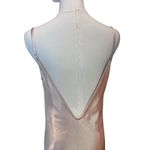 Slip Dress Long High Slit Drapery Neck Beige Ankle SZ SM Y2K Romantic Boho Chic Photo 5