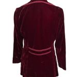 Vintage 11 12 Velvet Blazer Skirt Suit Burgundy 60s 70s Lace Blouse 3 Piece Maxi Red Photo 3