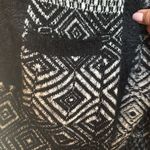 MAXSPORT BLACK AND WHITE LONG SWEATER FURRY ACRYLIC AND NYLON SIZE MEDIUM Photo 5