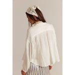 Free People  Valley Double Cloth Ivory Button Down Shirt Size S 100% Cotton NWT Photo 1