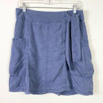 Athleta Odyssey Slate Blue Lyocell Tie Waist Cargo Skirt Size 2 Photo 0