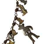 Vintage Pididdly Cowboy Western Texicana Charm Necklace Brooch Earrings Set Gold Photo 9