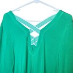 Lilly Pulitzer Women’s Large Areli Green Pullover V-neck Crisscross Back Top #75 Photo 3