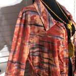 Wild Fable  Mesh Duster Dress Button Front Tie-Dye Orange Purple Large Photo 4