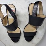 Coach Marla Slingback Heels Womens 7 Black Leather Turn Lock Open Toe Sandals Photo 5