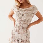 Peppermayo Exclusive - Sunnyside Crochet Mini Dress - Ivory Photo 4