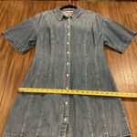 frame denim FRAME Seam Detail shoreline wash Short Sleeve Button Up Denim Mini Dress Blue XL Photo 4