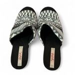 Qupid  Fair Isle Knit Clog Heels Studded‎ Wood Platform Black Heel Mules Photo 3
