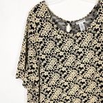 Catherines  Plus Size 1X Top 18W‎ 20W Lace Textured Beige Black Lined Keyhole 728 Photo 2