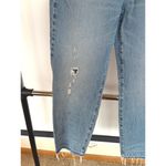 Madewell EUC Classic Straight Jeans Medium Wash Distressed Raw Hem Size 30 Photo 3