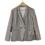 Rachel Zoe Double Breasted Stretch Plaid Blazer Size XL Photo 0