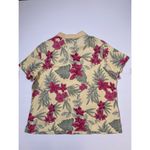 basic editions Yellow Berry Tropical Floral Polo Shirt Sz XL Women Photo 2