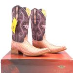 NWT El General Pink Caiman Pointed Toe Boots Women’s Size 8 Embroidered Western Photo 14