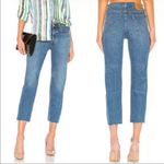 Levi's Levi’s Premium Wedgie Straight Jeans Blue Raw Hem Button Fly Sz 27 Dark Wash Photo 1