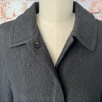 Marc Jacobs  Black Textured Silk Blend Coat Snap Front Long Jacket Small Photo 3