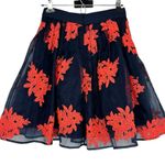 Maeve Navy Coral Floral Appliqué Circle Skirt size 0 Photo 8