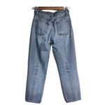 Reformation  French Skinny Distressed Baltic Wash High Rise Denim Jeans Photo 4