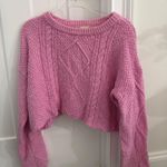Altar'd State Cropped pink Sweater Photo 0