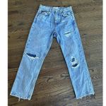 Topshop Women’s Distressed Straight Leg Editor Button Fly Jeans Size 26 L0568 Photo 1