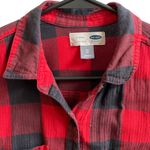 Old Navy Classic Fit Red Black Buffalo Plaid Cotton Button Down Shirt Womens XS Photo 1