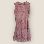 ALLSAINTS  Pink Floral Wrap Dress Size Small Ruffle Hem Photo 5