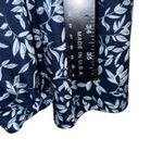 FENSACE Plus Size XL Navy Blue White Leaf Print V Neck Short Sleeve Midi Dress Black Photo 2