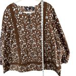 Lands' End  Tunic Top Womens 2XL Brown Cotton Popover Boho Cottage Earthy Blouse Photo 6