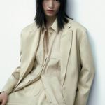 ZARA  Satin Oversized Blazer Jacket w/ Flap Pockets Size XS NEW Photo 9