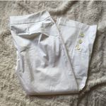 The Limited White Stretch Lightweight Summer Button Detail Ankle Crop Pants Photo 0