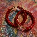 Red Sparkly Hoops Photo 0