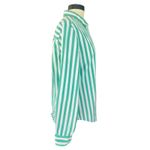 Gap Vtg Y2K Button Down Deep Placket Green White Shirt Size L Business Casual Photo 2