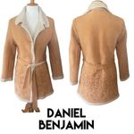 Daniel Benjamin Faux Leather Sherpa Lined Embroidered Boho Style Jacket Size Sma Tan Photo 1