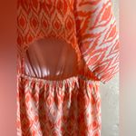 Takara  Vibrant Orange Geometric Maxi Dress Photo 9