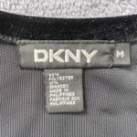 DKNY  Velvet Button Front Dress Black Long Sleeve Knee Length Minimalist Medium Photo 2