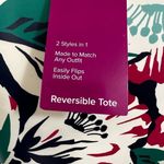 kim rogers  Reversible Floral to White PVC Tote NWT Photo 2