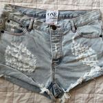 One Teaspoon RARE Revolve X Light Wash Hawks Cheetah Distressed Denim Shorts -30 Photo 0