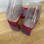 Schutz  Hot Pink Embellished Block Heel SlideAriellen Embellished Sandal sparkle Photo 8