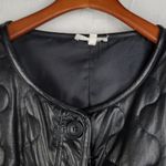 Mimosa Womens Jacket Size M Black PU Leather Quiltted Oversized Patch Pockets Size M Photo 8