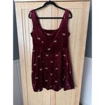 Altar'd State Burgundy Trinity Velvet Bubble Dress Size XL Burgundy Holiday XMAS Photo 5