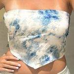 Gab & Kate Elegant Blue Tie-Dye Women's Crop Top Photo 0