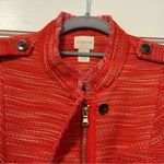 Chico's Chico’s Tweed Single Button Full Zip Long Sleeve Jacket Orange‎ Size 0 (4) Photo 3