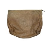 Vintage Carlos Falchi Snake Skin Embossed Leather Bag Pouch Cosmetic Case Photo 1