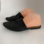 Salt + Umber Black Woven Leather Weaves Mules Slip On Flats Women’s 9 Feminine Photo 9