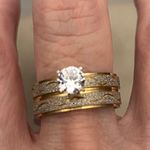 New CZ 2 Piece Wedding Ring Gold Filled Size 8 Photo 0