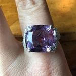 Rose De France Amethyst Sterling Silver Cocktail Ring Size 10 Purple Photo 7