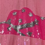 Mainstrip size large Western Nashville cowboy hat tunic top pink sequins flaw Silver Photo 1