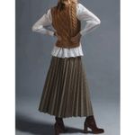 Anthropologie By Sweater Vest & Blouse Layered Top Preppy Honey White University Photo 1