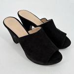 Allegra K Sandals Womens Size 9 Black Suede Block Heel Platform Open Toe Photo 10