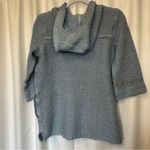 Soft Surroundings  Cozumel Pullover Hoodie Sz Large Light Blue 3/4 Sleeve Pockets Photo 7